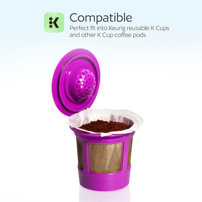 GoodCups Disposable K Cup Filters, 100 Count Disposable Paper Filters for Keurig Reusable K Cups, White - Image 2
